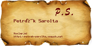 Petrák Sarolta névjegykártya