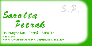 sarolta petrak business card